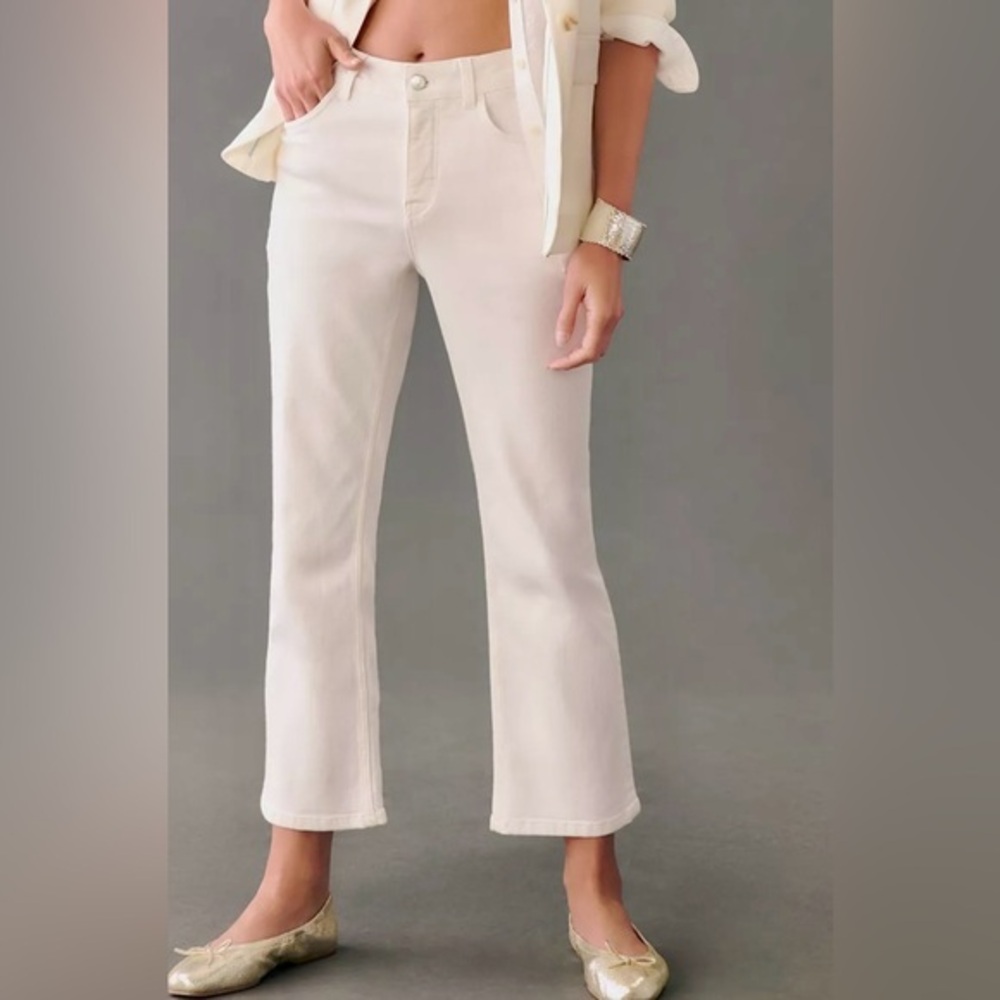 Pilcro by Anthropologie, Crisp White Denim Pants size 31, cropped pants